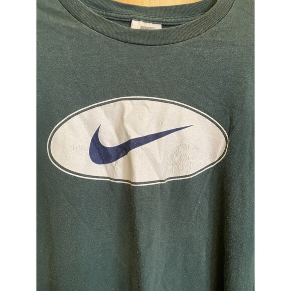 VINTAGE 1990S NIKE AIR SWOOSH GRAPHIC T SHIRT MEN'S SIZE XL MADE IN USA GREEN - Picture 4 of 7